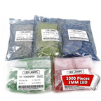 SAMIROB 1000pcs blue green red yellow white 3mm led light-emitting diodes Diffused