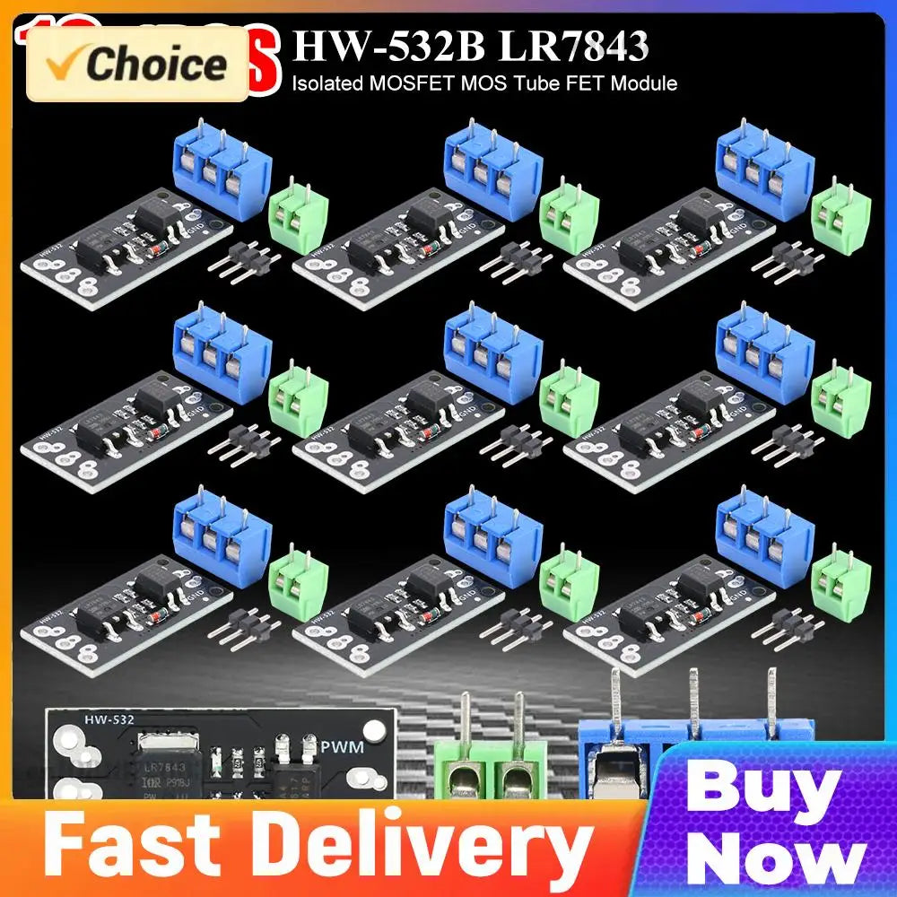 1-10PCS HW-532B LR7843 Isolated MOSFET MOS Tube FET Module Replacement Relay Board for Motor Start Stop Control PWM DC5-30V 161A