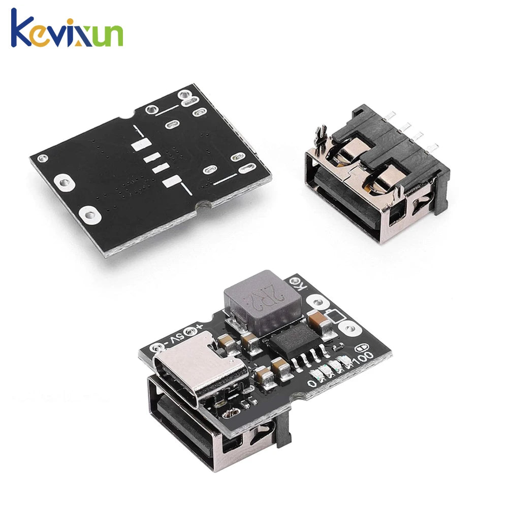 Type-C USB 5V 2A Boost Converter Step-Up Power Module with LED Display Lithium Battery Charging Protection Board for DIY Charger