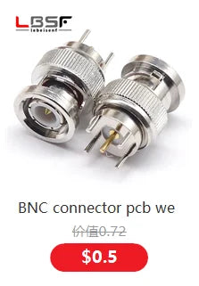 BNC-KE copper BNC/Q9 female PCB soldering board straight plug BNC connector four-legged soldering board BNC female seat 50 ohm