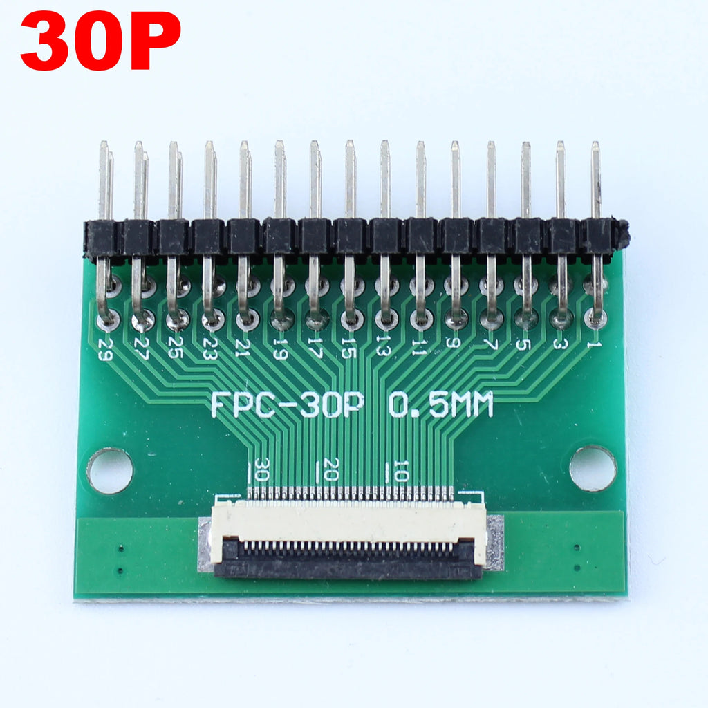 1pcs 4P-- 50P 0.5mm Pitch Connector SMT Adapter to 2.54mm 1.00 Inch Hole FPC FFC Cable Welded Board + Double Row Straight Pin