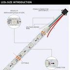 WS2812B WS2815 S-Shape Individually Addressable LED Strip Light 60LEDs/m Smart RGBIC Dream Color S Bendable 8mm Pixels Tape Bar