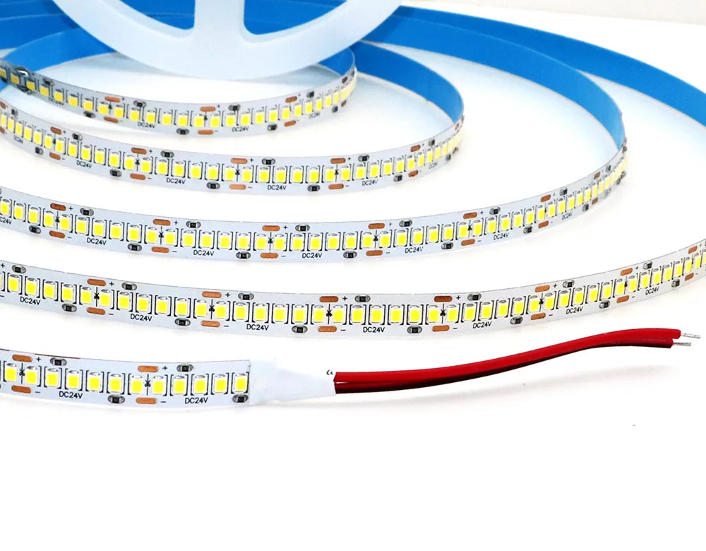 240LEDs/m LED Strip 2835 DC12V 24V Home Light Strip 5M 1200LEDs High Light Red Green Blue Flexible And Cuttable Soft Lamp Bar