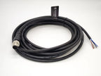 M12 5-Pin Male A-Code Straight Connector Cable, 5M Length, 22 AWG, Molded Ethernet Extension Cord