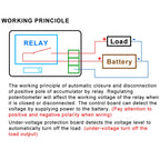 DC 12V Battery Undervoltage Low Voltage Cut off Automatic Switch Recovery Protection Module Charging Controller Protection Board