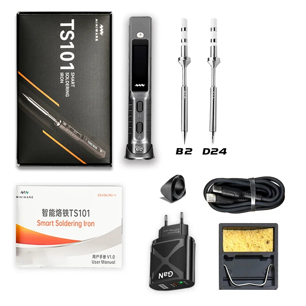 Original TS101 Soldering Iron Electric 65W Temperature Adjustable Programming TS100 Soldering Iron New Upgrade With PD Plug Kit