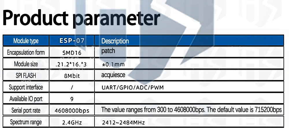 ESP8266 ESP-01 ESP-01S ESP-07 ESP-12 ESP-12E ESP-12F  ESP-07SWIFI wireless module wireless transceiver For arduino