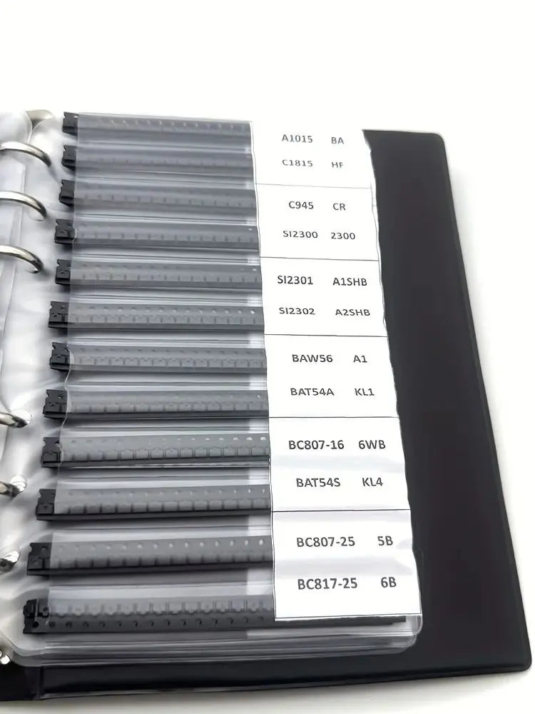 24/36/57/75 Values SOT-23/ SOT-89/SOD-523/SOD123 SMD SMT NPN PNP SOD 4148 5551 2222 TL431 BC807 B772 Transistor Diode Kit BOOK