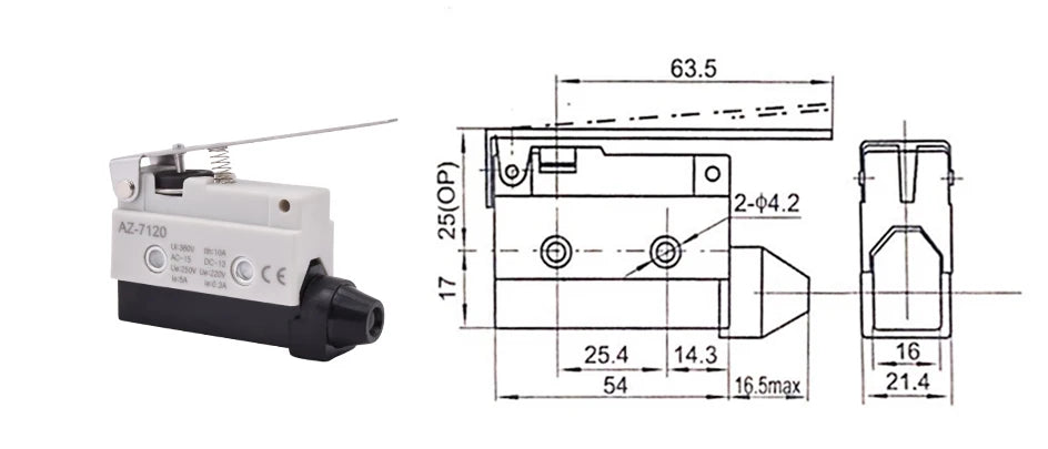 10pcs/lot Micro Limit Travel Switch Waterproof Momentary AZ-7312 AZ-7311 AZ-7121 AZ-7310 AZ-7141 Straight 90 Degree Roller Lever