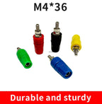 1PCS/5PCS M4X36 Pure Copper Terminal 4mm Banana Jack Socket 20A Binding Post Banana Plug Connector