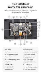 7.0-inch 1024 * 600 IPS capacitive touch ESP32P4 development board ESP32-C6 development board, with housing and camera