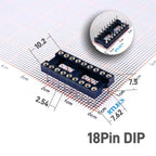 5/50 Pcs 2.54MM Pitch SMD DIP IC Socket Contact Clip Surface Mount Machined Receptacle 4 6 8 10 12 14 16 18 20 24 Pin Row 7.62mm