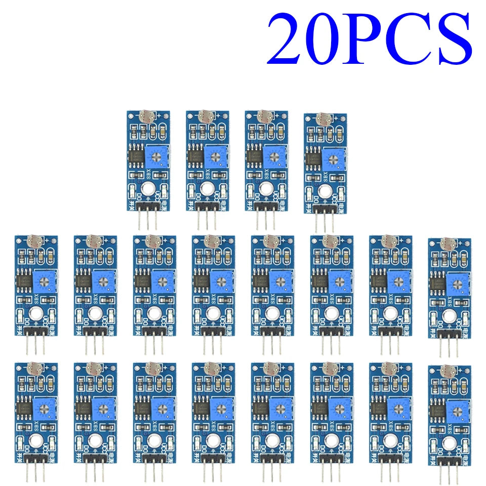 1-50PCS Digital Light Sensor Module 5516 Photoresistor, Adjustable Sensitivity, 3.3V-5V, LM393 Comparator for Smart Car