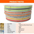 220V COB LED Strip 0.5M-10M Flexible Tape Light Smart IC No Need Driver High Bright 240 LEDs Linear Lighting RA95 Warm Ice Blue