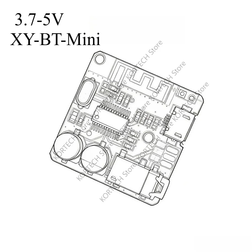 10PCS For Bluetooth Audio Receiver Board Bluetooth 5.0 MP3 Lossless Decoder Board Wireless Stereo Music Module 3.7-5V XY-BT-Mini