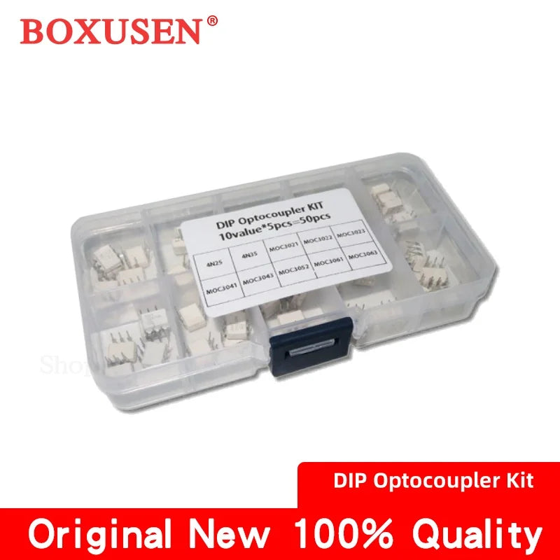 DIP Optocoupler Kit 10value*5PCS=50PCS 4N25 4N35 MOC3021 MOC3022 MOC3023 MOC3041 MOC3043 MOC3052 MOC3061 MOC3063 with Box