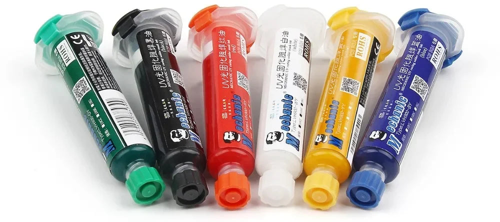 MECHANIC 6 Colors 10ml UV Curing Solder Mask Ink for PCB BGA Circuit Board Insulating Protect Soldering Paste Flux Oil Mechanic