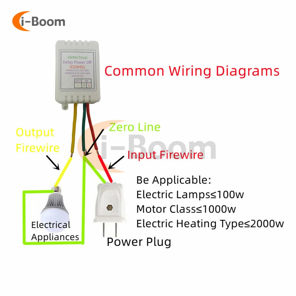 AC 110V 220V Relay Switch Timer Adjustable Power On delay Off Relay controller 1-480Min timing controller 7A 10A Max Output