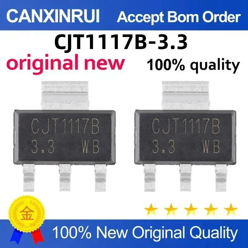 (5-100 pieces) New CJT1117B-3.3 CJT1117 SOT223 3.3V Fixed Low Dropout Voltage Regulator Chip IC