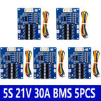 1~5PCS 5S 18V 21V 30A 45A BMS Lithium Battery Charging Protection Board NTC ,Balancing Function, and Temperature Protection