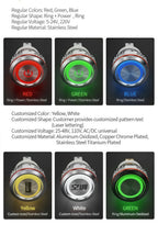 LANBOO 16mm High Current 16A High-Power Metal Push Button Switch 12V110V 24V 220V LED Light Latching