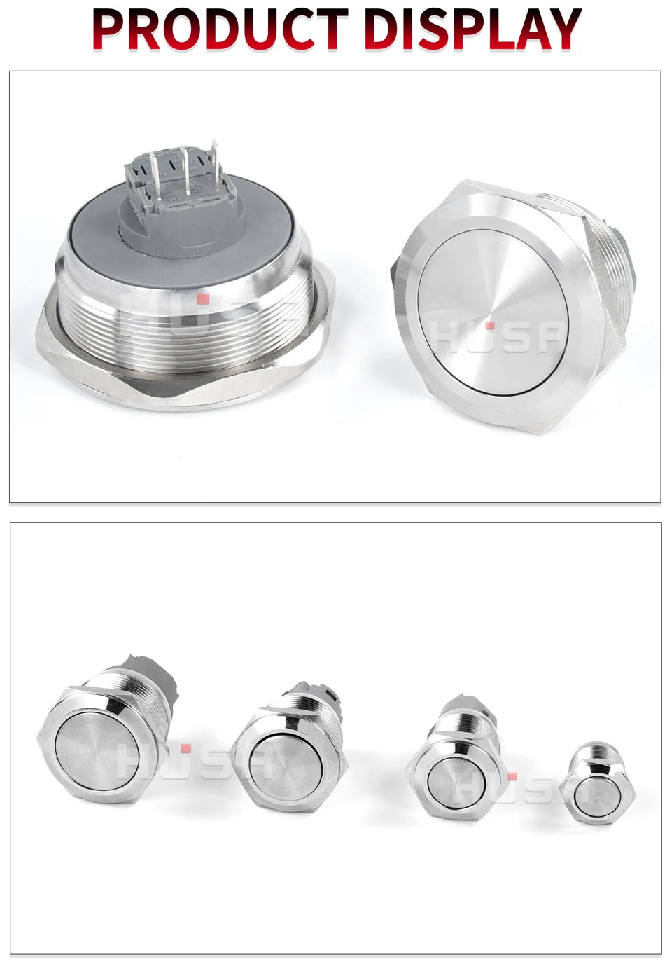 12/16/19/22/25/30/40mm Waterproof Metal Push Button Switch NO LED Light Momentary Latching Car Engine Power Switch  1NO1NC