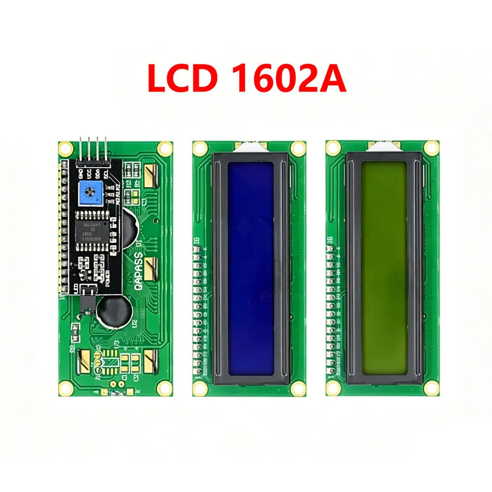 LCD1602 1602A LCD Display Module 16x2 Character Blue Yellow Green Gray Screen PCF8574 I2C IIC Interface 5V for Arduino