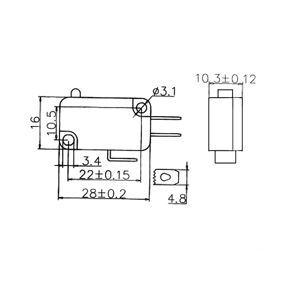 KW3A-25 125V/250V NO Normally Open 2 Pins 25A Microswitch Micro Switches, 2-Packk
