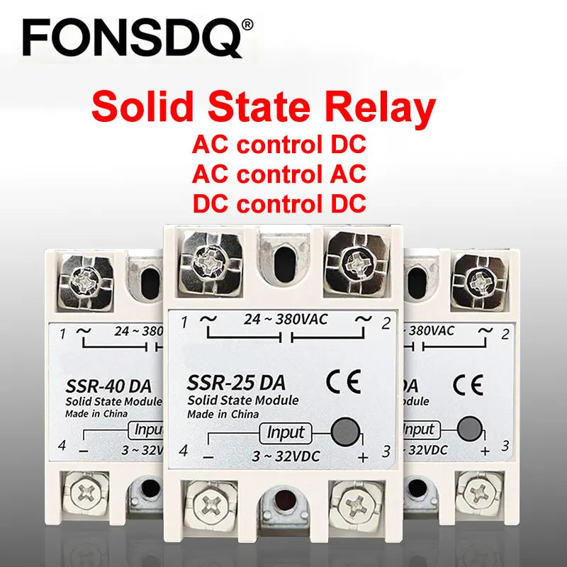 Single Phase Solid State Relay SSR 3-32VDC Input 24-480VAC Output Industrial Temperature Control Switch