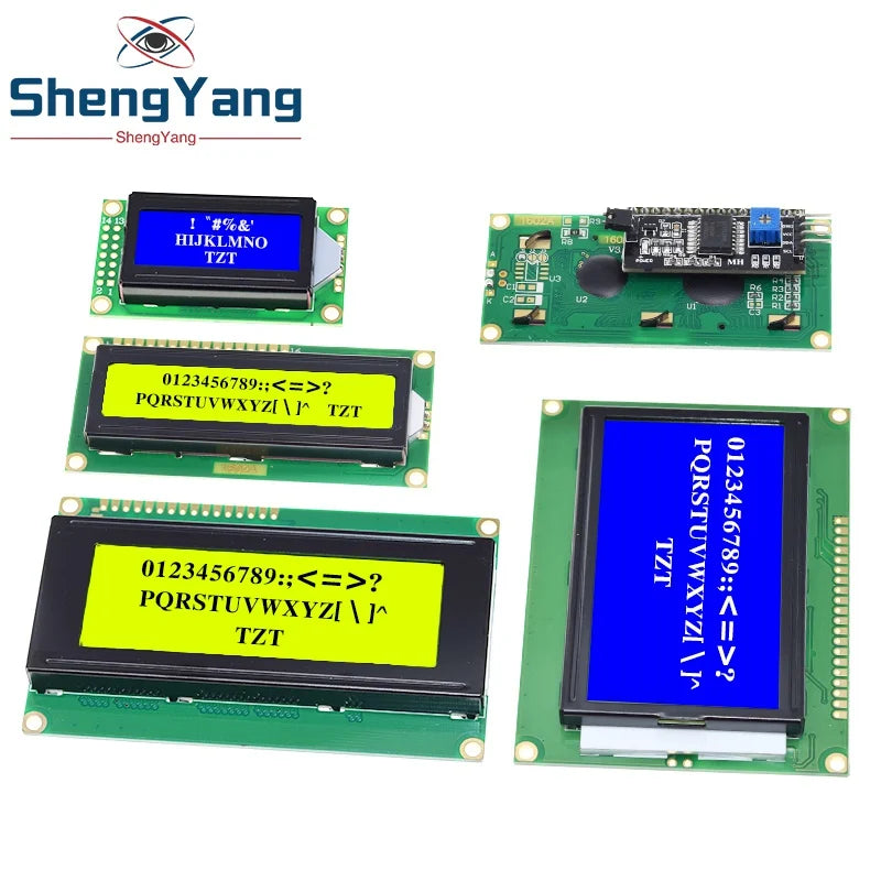 TZT LCD1602 LCD 1602 2004 12864 LCD Display Module Blue Green Screen 16x2 20X4 Character  HD44780 Controller