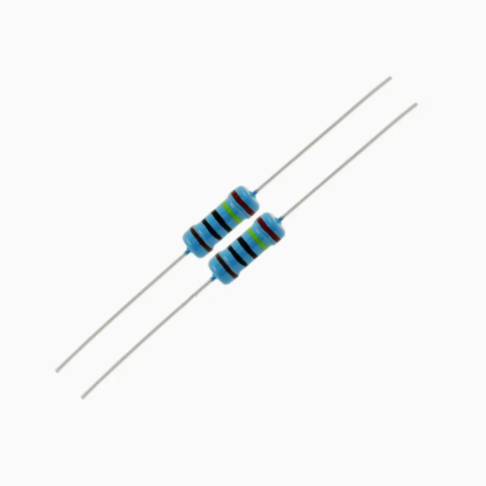 100PCS 1/2W 5%  1% 1R 2R Metal Film Resistor 0.5W 1R 100R 470R 1K 10K 100K 5.1K 4.7K 1M