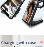 3 in 1 Wireless Charger Stand Fast Charging Dock Station for iPhone 15 14 13 12 11 X 8 Apple Watch 8 7 6 iWatch Airpods Pro