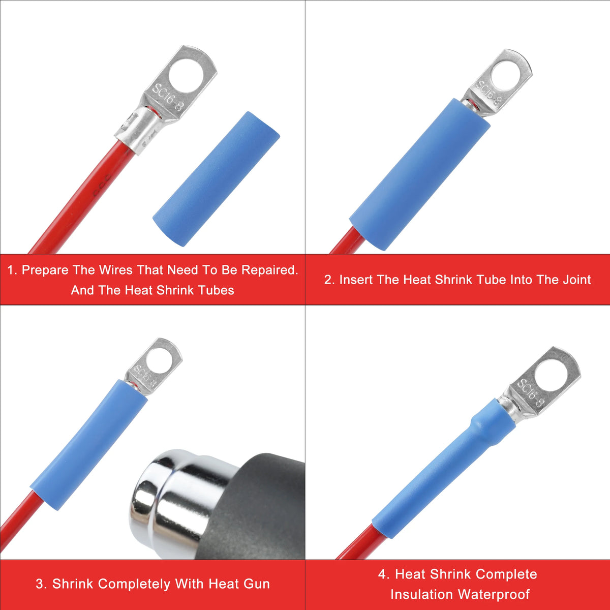 5M 4:1 Heat Shrink Tube With Glue Thermoretractile  Shrinkable Tubing Dual Wall 4 6 8 12 16 18 20mm