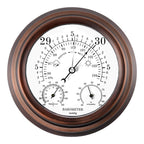 3 In 1 Barometer Thermometer Hygrometer Indoor Outdoor Weather Station Atmospheric Pressure Temperature Gauge Wall Decor 20cm