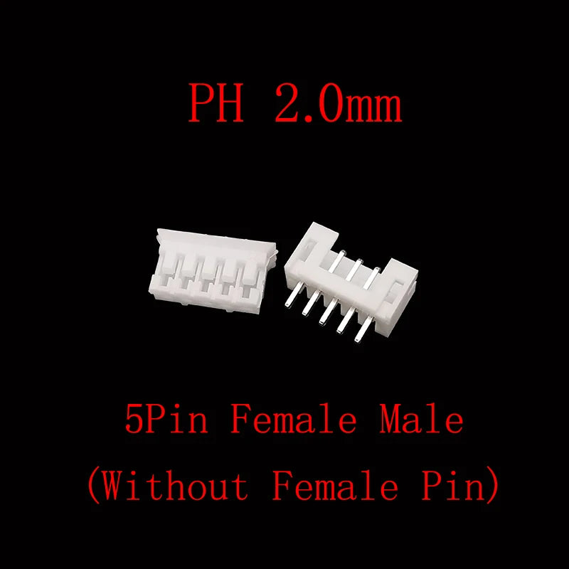 100Pcs PH 2.0mm Pitch 2/3/4/5 Pin JST Connector Plug Male Female Socket Shell Terminal Plastic Housing Header Wire Connectors