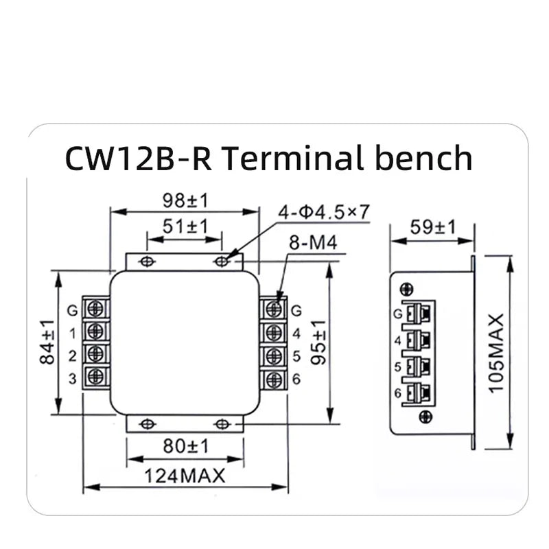 3-phase 3-wire AC power supply EMI filter CW12B-10/20/30A-R 380/440VAC terminal&Guide rail type power purifier Anti-interference