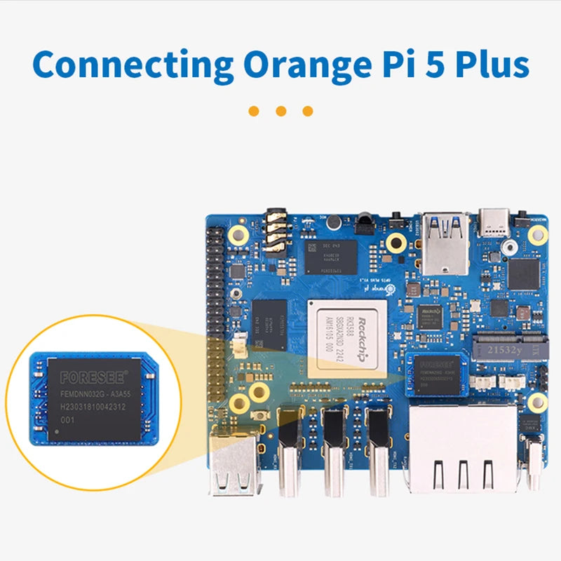 Orange Pi EMMC Module 32GB 64GB 256GB EMMC 5.1 Module for Orange Pi 5 Plus 3D NAND Fast Read Write Speeds 400MB/s for Tablet PC