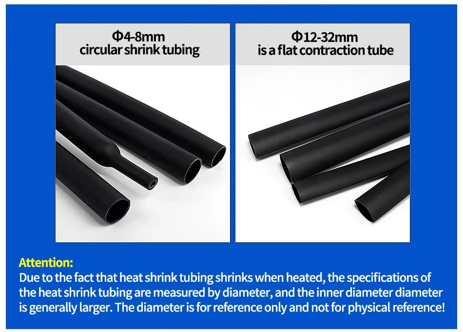 4:1 Heat Shrink Tubing with Glue Dual Wall Adhesive Lined 4-32mm OD | 5m 10m 25m 50m 100m Black Waterproof Industrial Wire Wrap