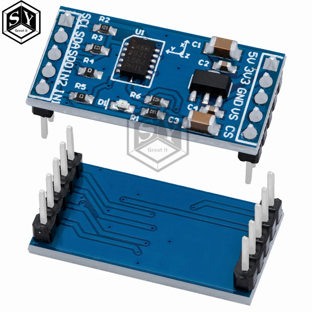 GY-61 ADXL335 / ADXL345 Triaxial Accelerometer Module Set, Analog  Digital Vibration Sensor Kit for Arduino