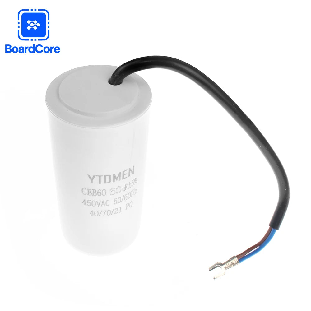 CBB60 450V 5% Motor Run Capacitors 3/4/5/6/8/10/12/14/15/16/18/20/25/30/40/45/50/60UF AC Starting Capacitor for Washing Machine