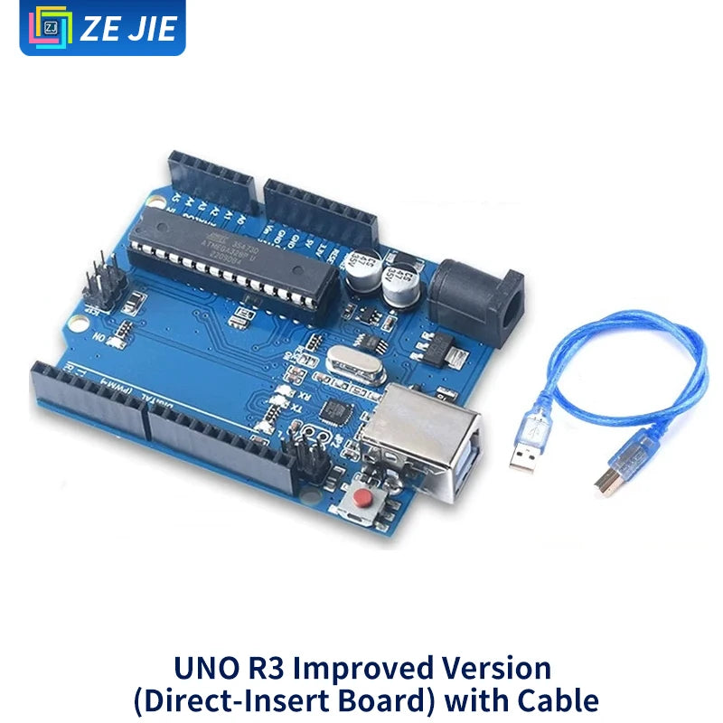 UNO R3 Development Board Kit, Improved Version ATmega328P MCU Module, Compatible with Arduino Nano