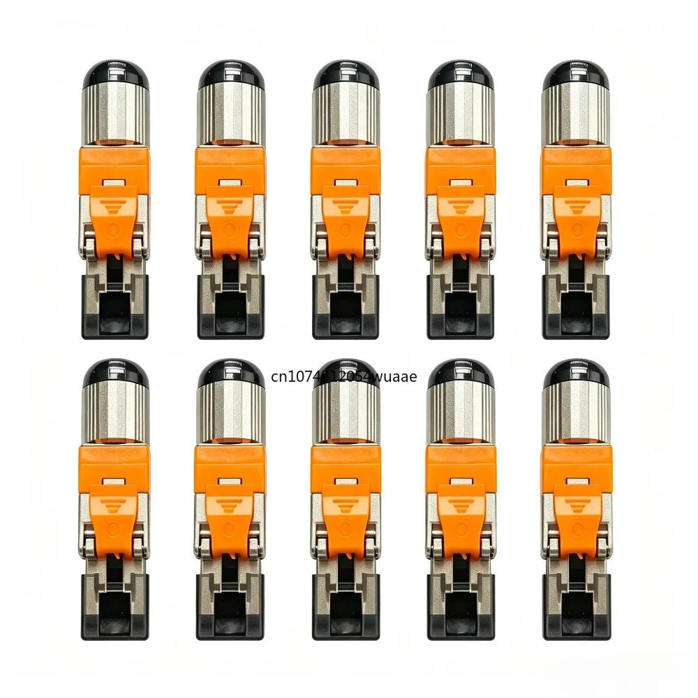 2/6/10Pcs RJ45 CAT6A Cat7 CAT8 Connectors Tool-Free Zinc Alloy Shielded 10G Ethernet Termination Plugs for 23AWG SFTP Cables