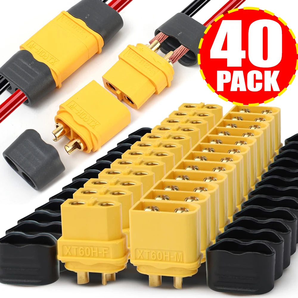 1-40PCS XT60 Battery Connector Male & Female Bullet Connector Plugs with Sheath Housing for RC Battery Motor FPV XT-60 Adapter