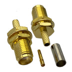 10Pcs SMA Male plug & Female Jack Bulkhead Crimp RG316 RG174 & RG58 RG142 LMR195 Cable RF Coaxial connector Wire Terminals 50ohm