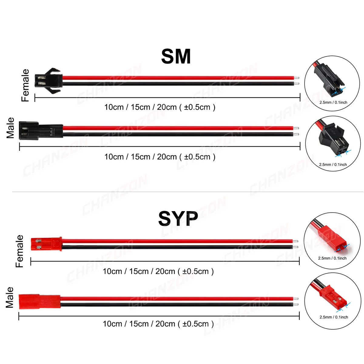 SM XH PH 2.54mm 1.25mm JST Connector Cable for 2 Pin Balance Adapter XH2.54 2.54 1.25 2Pin 2P Battery Male Female Connect Plug