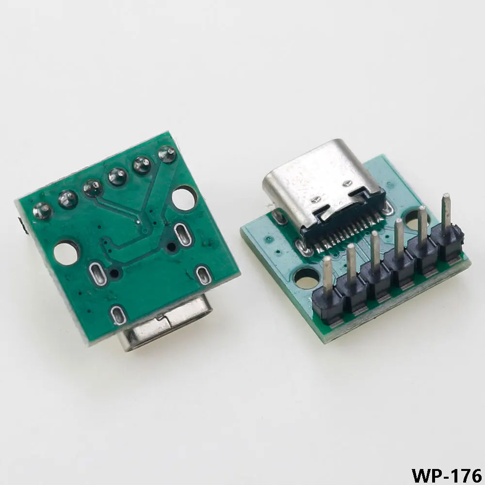 1PC Type C USB 3.1 Female Base 16p Test Board to 6p DIP Plug Type-C Female Test Board PCB Connector With Pin