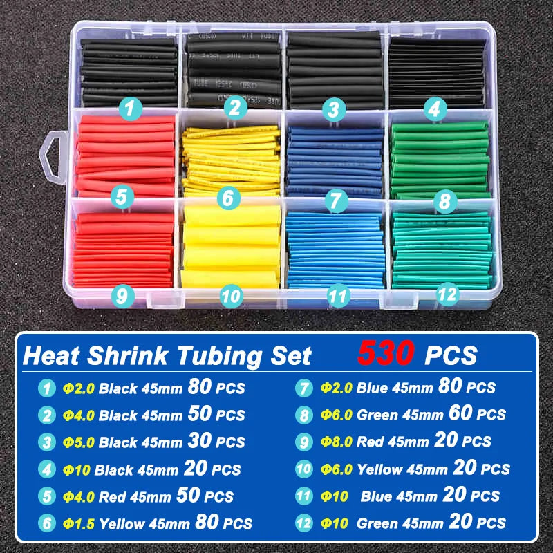Heat Shrink Tube Kit Thermoresistant Tubing Heat Shrink Wire Wrapping Electrical Connection Cable Insulation Sleeved Protecter