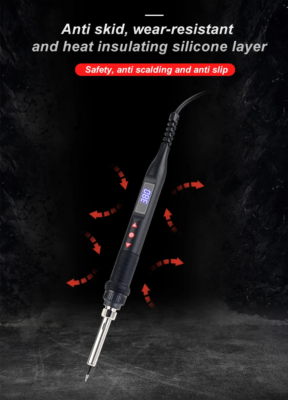 JCD 908U Soldering Iron Kit LCD Display 80W Intelligent Switch Adjustable Temperature Portable Soldering Iron 220V/110V Welding