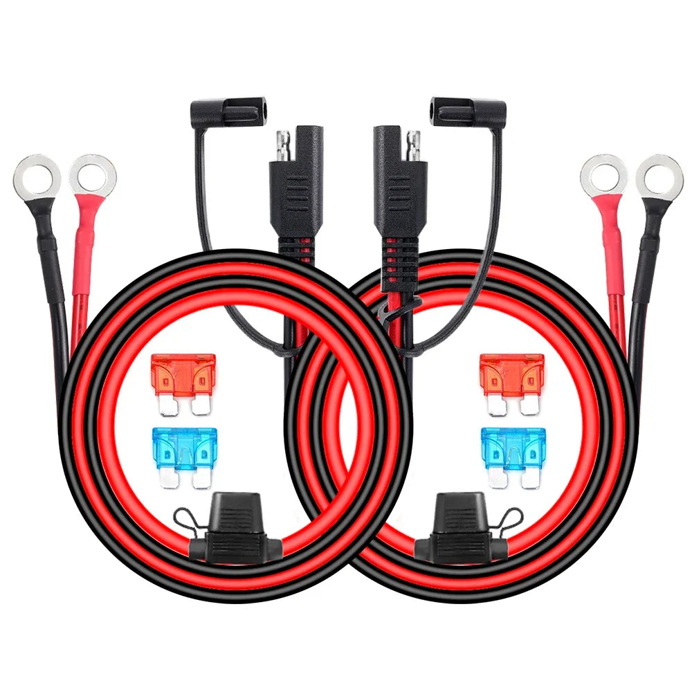 Double SAE Quick Release Cable Adapter Extension Solar Cable SAE to O-ring Connector Extension Cable for Battery Charger Maintai