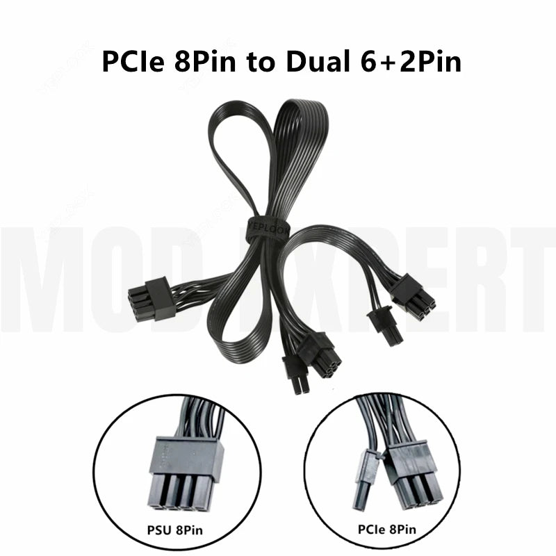 Modular Power Cable for Seasonic X-850, X-750, X-650 KM³ Modular, GPU PCIe 6+2Pin, CPU 4+4Pin, SATA, Molex IDE 4Pin, Main 24Pin